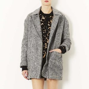 Topshop Grey Textured Coat